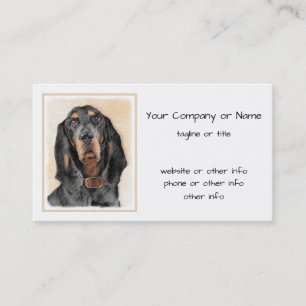Black & Tan Coonhound Painting - Original Dog Art Business Card