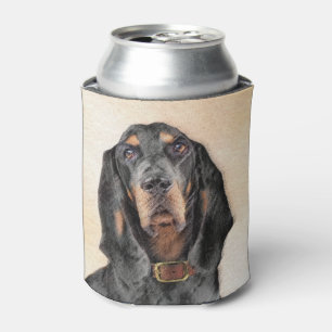 Black & Tan Coonhound Painting - Original Dog Art Can Cooler