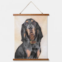 Black & Tan Coonhound Painting - Original Dog Art