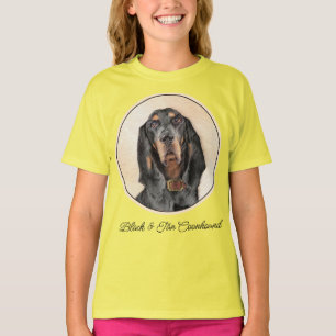 Black & Tan Coonhound Painting - Original Dog Art  T-Shirt