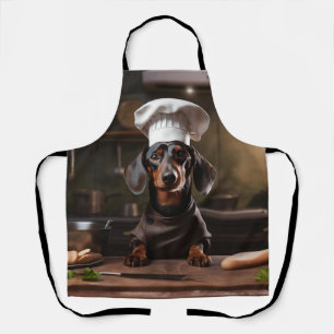 Black & Tan Dachshund Chef Cooking Apron