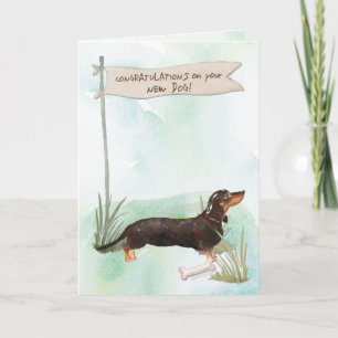 Black & Tan Dachshund Congratulations on New Dog Card