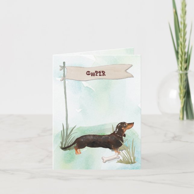 Black & Tan Dachshund Congratulations on New Dog Note Card (Front)