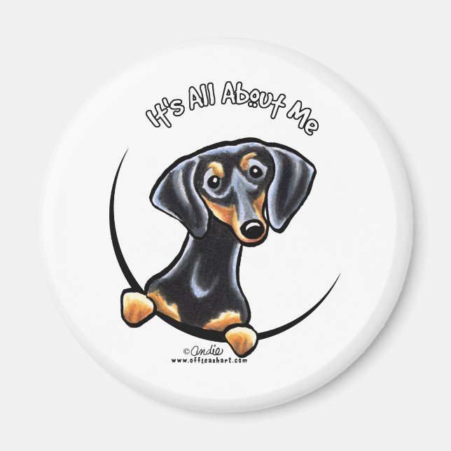 Black Tan Dachshund Its All About Me Magnet (Front)