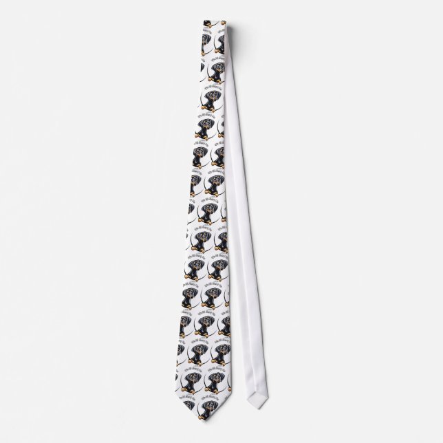 Black Tan Dachshund Its All About Me Tie (Front)