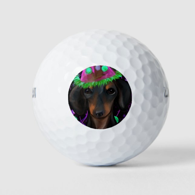 Black & Tan Doxie Golf Balls (Front)