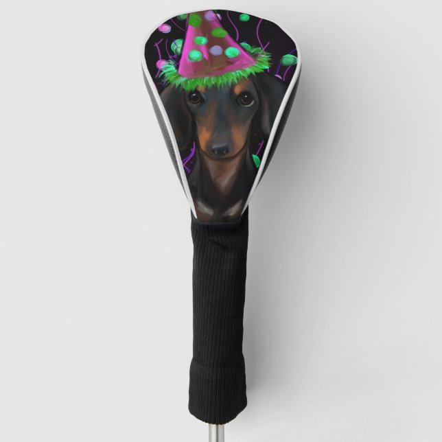 Black & Tan Doxie Golf Head Cover (Front)
