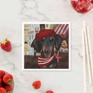 Black & Tan Doxie Napkin
