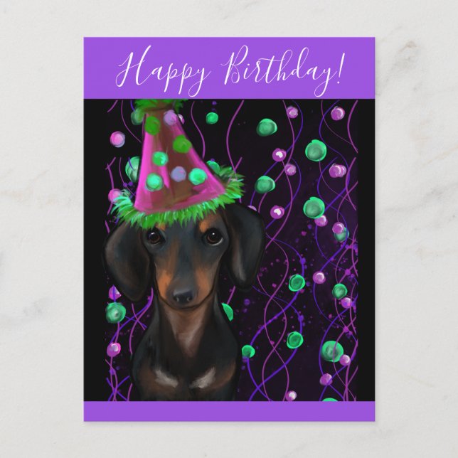 Black & Tan Doxie Postcard (Front)