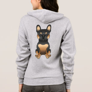 Black & Tan French Bulldog / Frenchie Cartoon Dog Hoodie