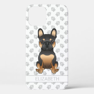 Black & Tan French Bulldog / Frenchie Dog & Name iPhone 12 Case