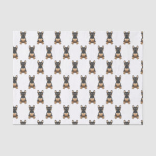 Black & Tan French Bulldog / Frenchie Dog Pattern Tissue Paper