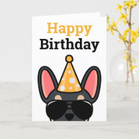 Black Tan French Bulldog Happy Birthday Card