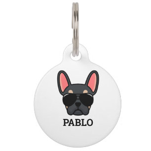 Black Tan French Bulldog Pet ID Tag