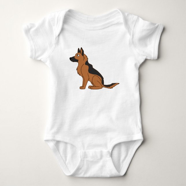 Black & Tan German Shepherd Baby Bodysuit (Front)