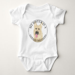 Black & Tan German Shepherd Big Sister Baby Bodysuit