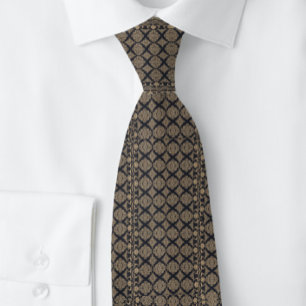 Black Tan Grid Renaissance  Tie
