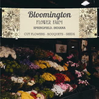 Black & Tan Hand Drawn Floral Business Promotional Banner