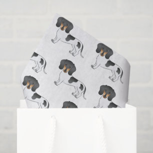 Black & Tan Pied Short Hair Dachshund Dog Pattern Tissue Paper