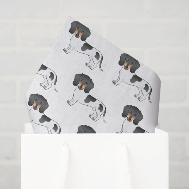 Black & Tan Pied Short Hair Dachshund Dog Pattern Tissue Paper (Gift Bag)