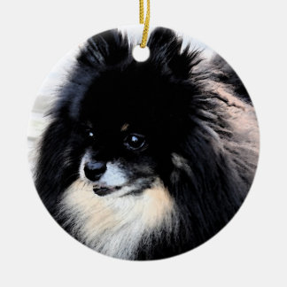 Black & Tan Pomeranian Ornament