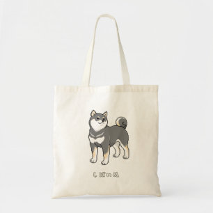 Black & Tan Shiba Inu Dog Looking Up Pixelart Tote Bag