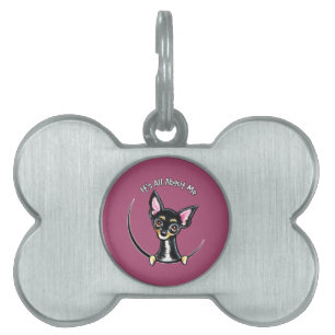 Black Tan Smooth Chihuahua IAAM Pet ID Tag