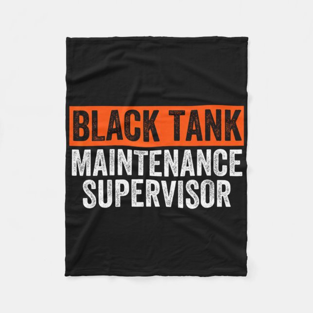 Black Tank Maintenance Supervisor Funny Camper Sew Fleece Blanket (Front)