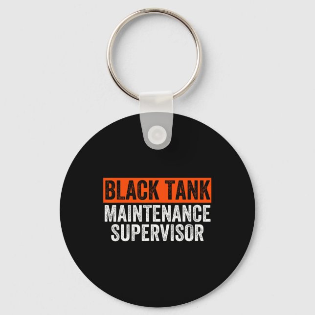 Black Tank Maintenance Supervisor Funny Camper Sew Key Ring (Front)