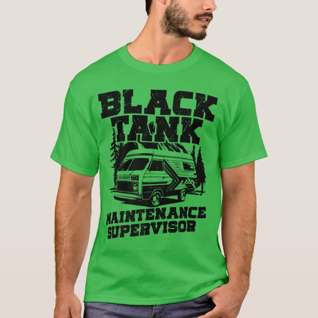 Black Tank Maintenance Supervisor Funny RV Dad Fat (Front)