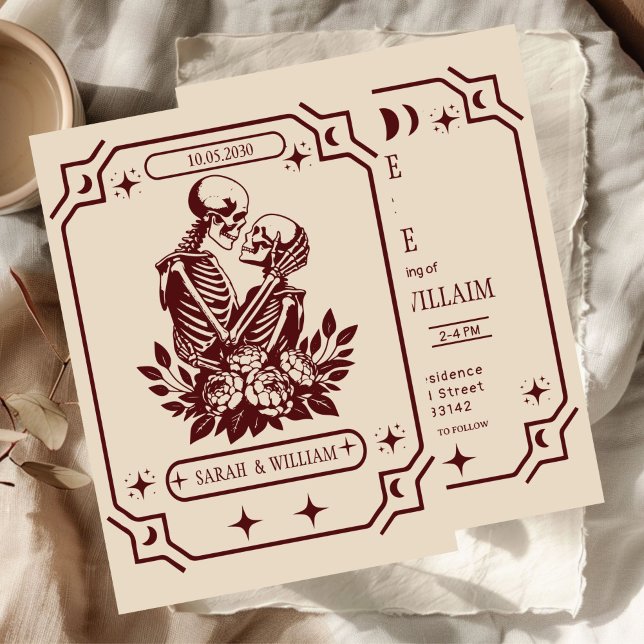 black tarot Goth save the date wedding Invitation (Creator Uploaded)