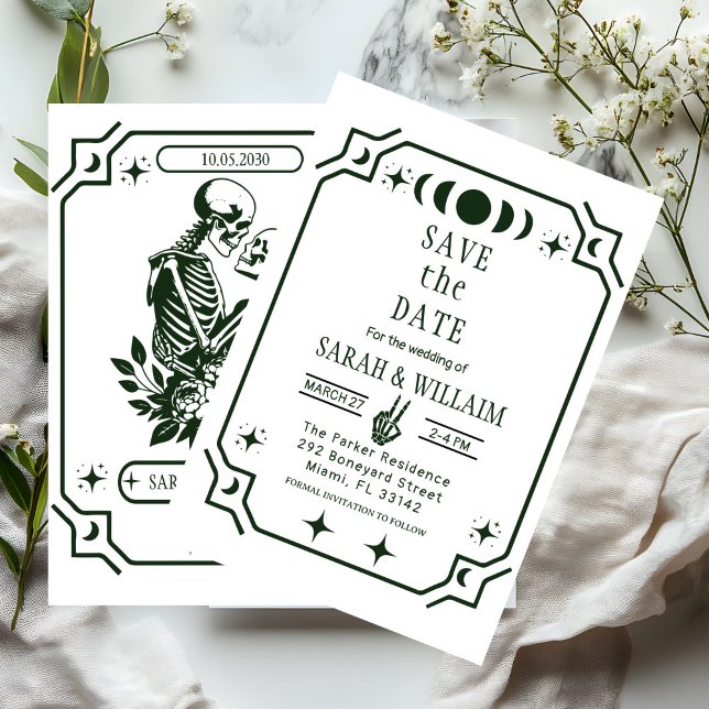 Black tarot Goth save the date wedding Invitation (Creator Uploaded)