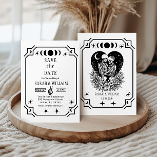 black tarot Goth save the date wedding Invitation