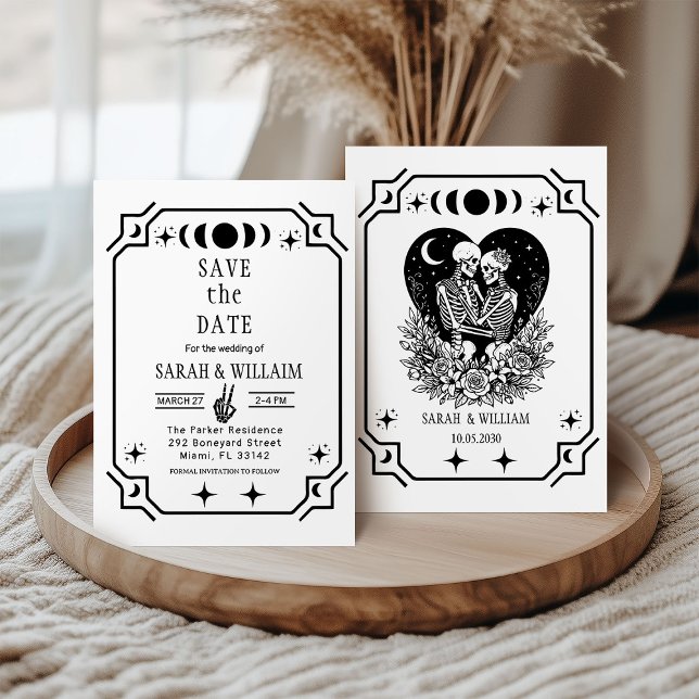 black tarot Goth save the date wedding Invitation (Creator Uploaded)