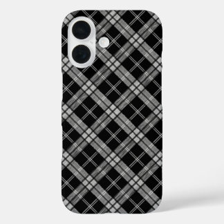 Black Tartan iPhone 16 Case