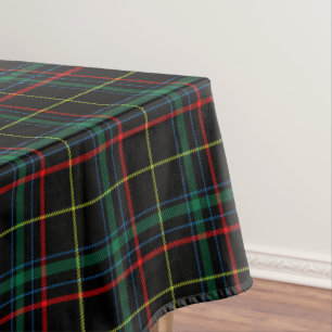 Black Tartan Plaid Tablecloth