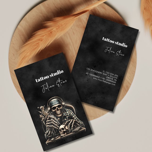 Black tattoo studio business card (Creator Uploaded)