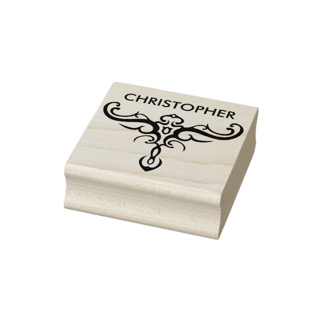 BLACK TATTOO TRIBAL 3 + your backgr. & ideas Rubber Stamp (Stamp)