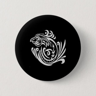 Black Tattoo Tribal Bird 6 Cm Round Badge
