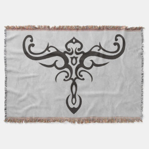 BLACK TATTOO TRIBAL III + your idea Throw Blanket