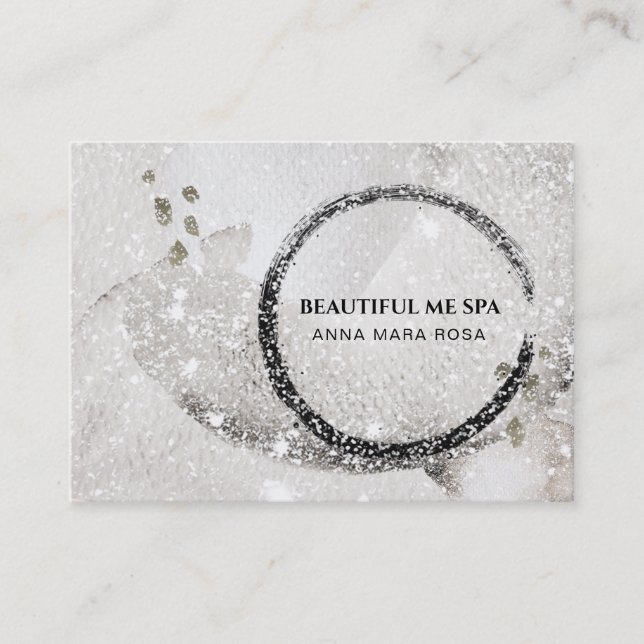 *~* Black Taupe Glitter Abstract Business Card (Front)