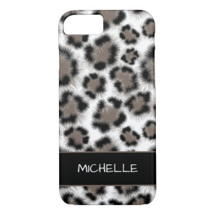 Black Taupe Leopard Print Customisable Case-Mate iPhone Case