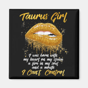 Black Taurus Queen Zodiac Flying Bisonrel Womens Magnet