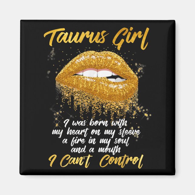 Black Taurus Queen Zodiac Flying Bisonrel Womens Magnet (Front)