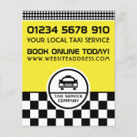Black Taxi Cab Circled Logo with Price List