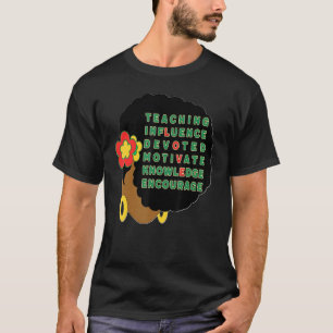 Black Teacher Afro Hair Melanin Women Sista Teache T-Shirt