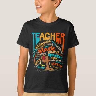 Black Teacher Educator Magic Africa Proud History T-Shirt