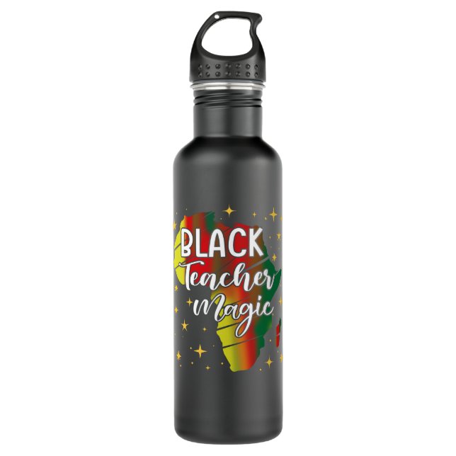 black teacher magic 710 ml water bottle (Front)