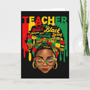 Black Teacher Magic Afro Hair Melanin Black Histor Card
