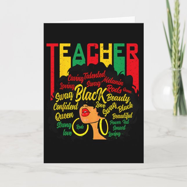 Black Teacher Magic Black History Education Melani Card (Front)